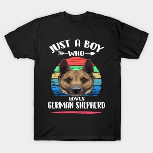 Just A Boy Who Loves German Shepherd Vintage T-Shirt